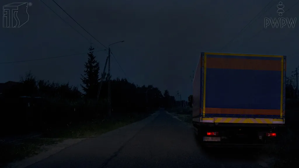 Czy w tej sytuacji, parkując samochodem ciężarowym na drodze, masz obowiązek włączyć światła pozycyjne lub postojowe?